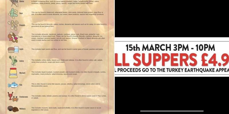 S Baran Fish & Chips Menu