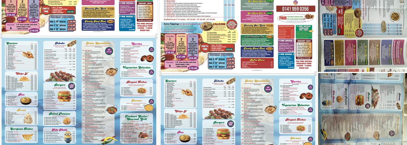 Arian Express Menu