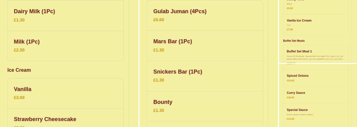 The Grillicious Menu