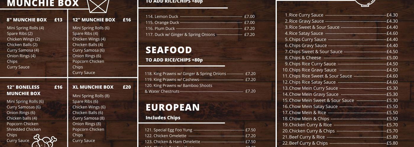 Panda House (Bridgeton, Glasgow G40 4LA) Menu