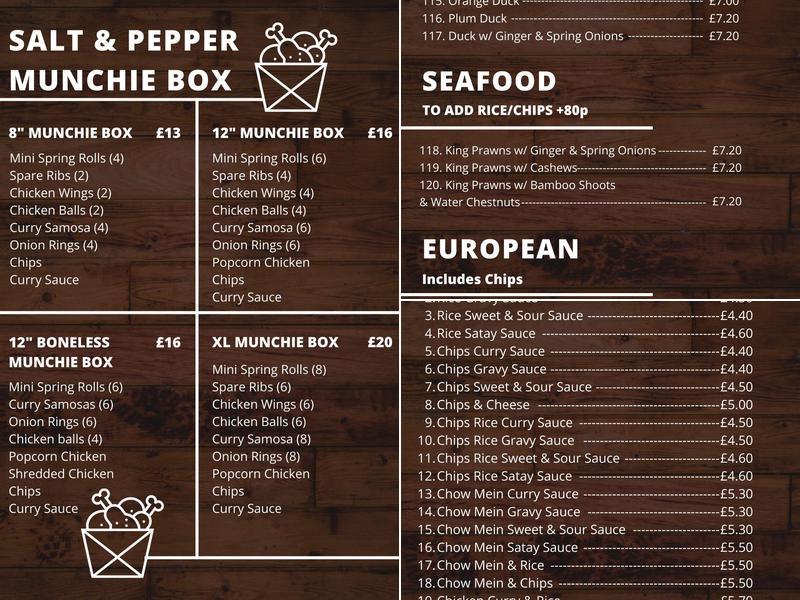 Panda House (Bridgeton, Glasgow G40 4LA) Menu