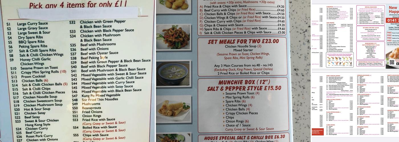 New Happy House Menu