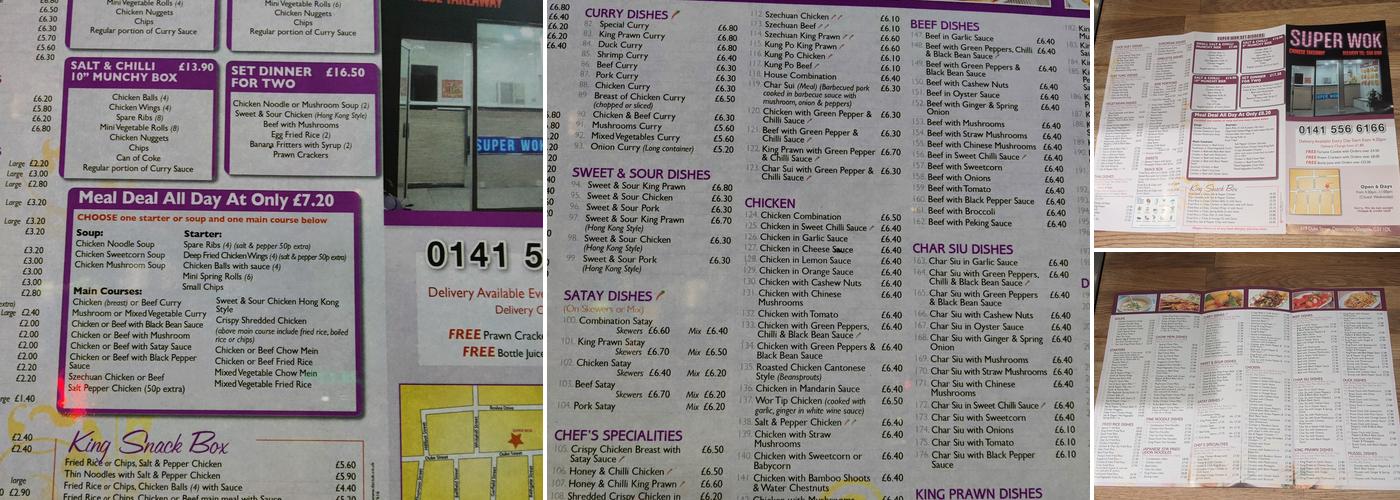 Super Wok Menu