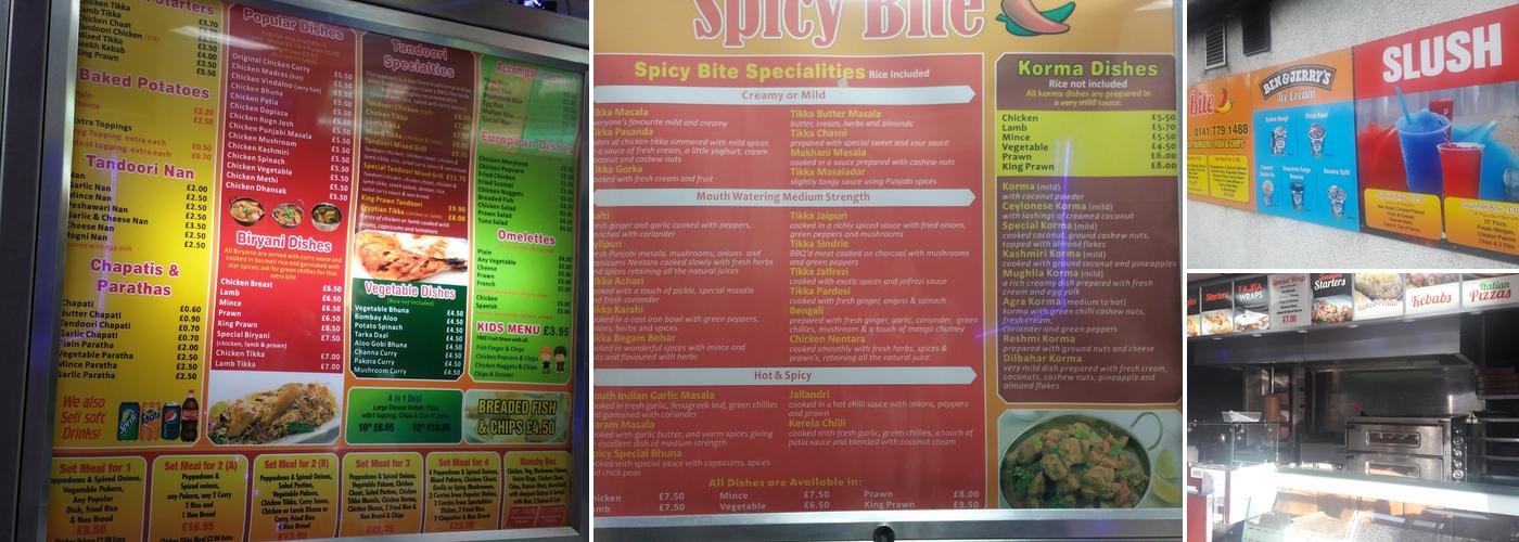 Spicy Bite Menu