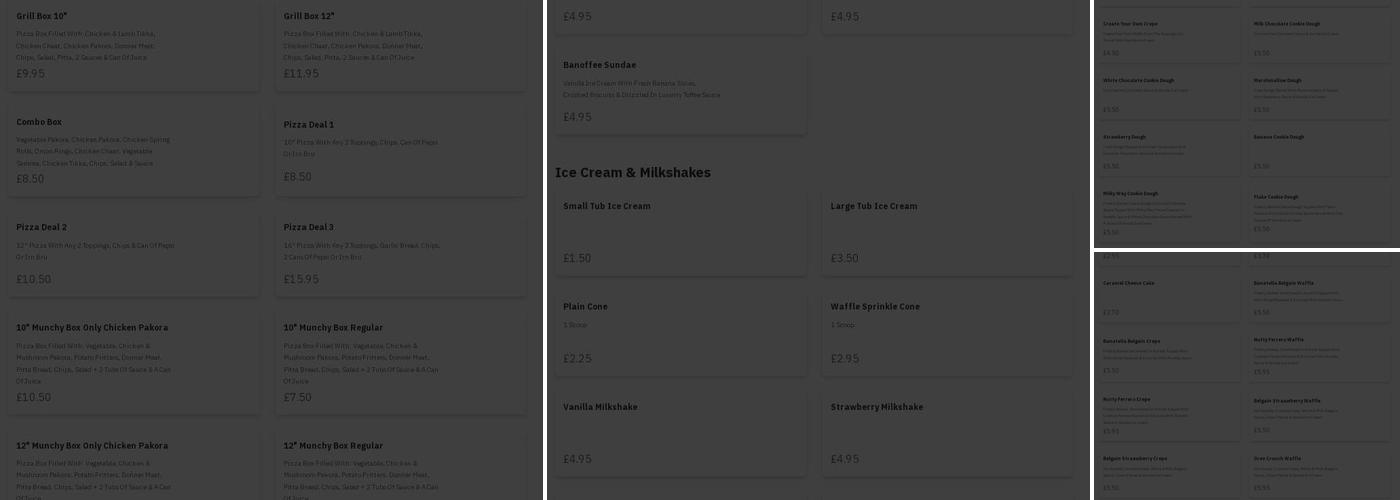 Taj Mahal Takeaway Menu