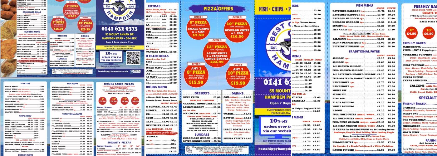 Best Chippy Hampden Menu
