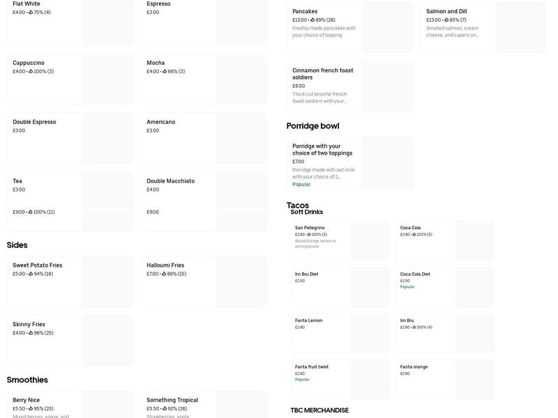 Golden Café Chippy Menu