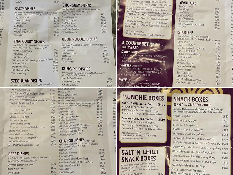 Young’s kitchen Menu