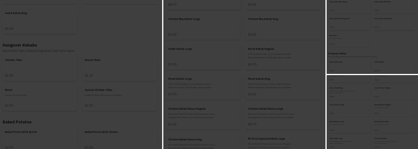 Mr Pizza Takeaway Menu