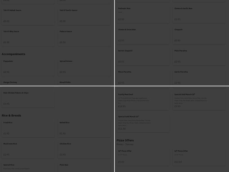 Fazil King Takeaway Menu