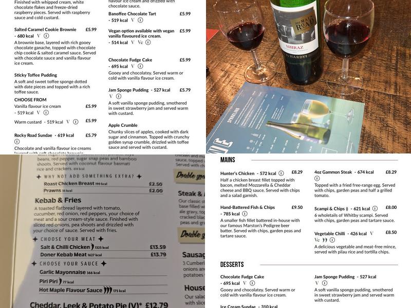 Glen Parva Manor Menu