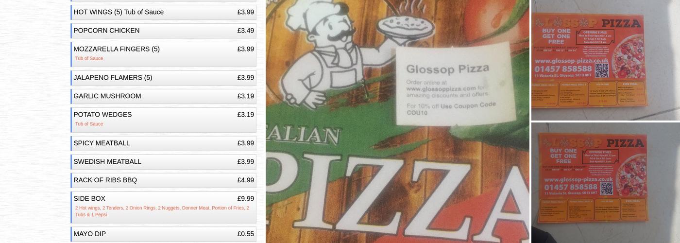 Glossop Pizza Menu