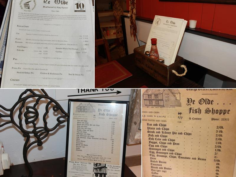 Ye Olde Restaurant & Fish Shoppe Menu