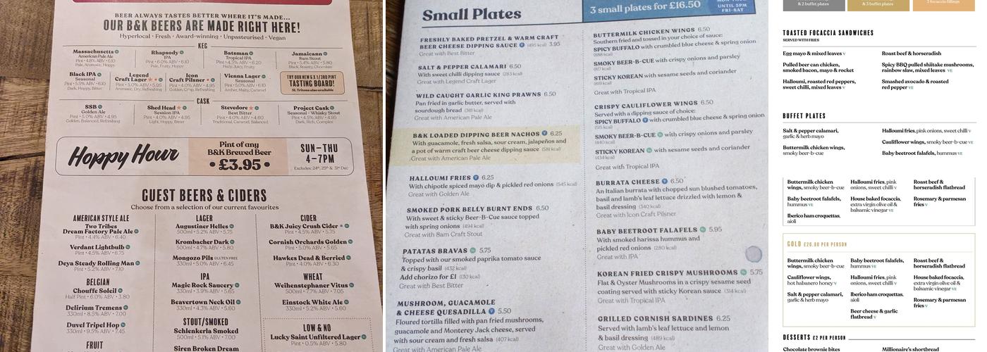 Brewhouse & Kitchen - Gloucester Quays Menu