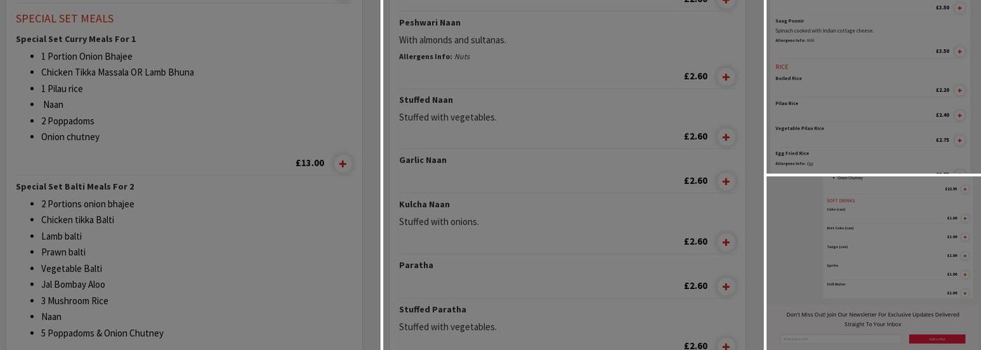Saeed Balti House Menu