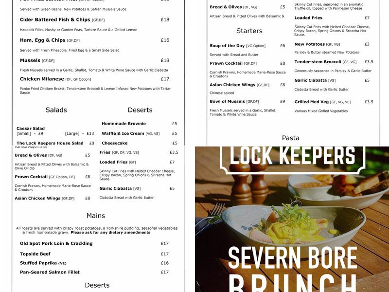 The Lock Keepers Menu