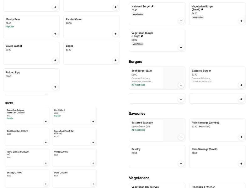 The Quedgeley Fryer Menu