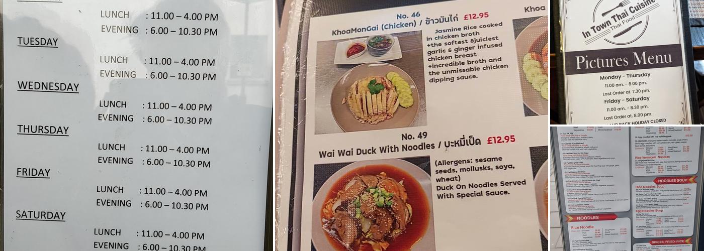 In Town Thai Cuisine Menu