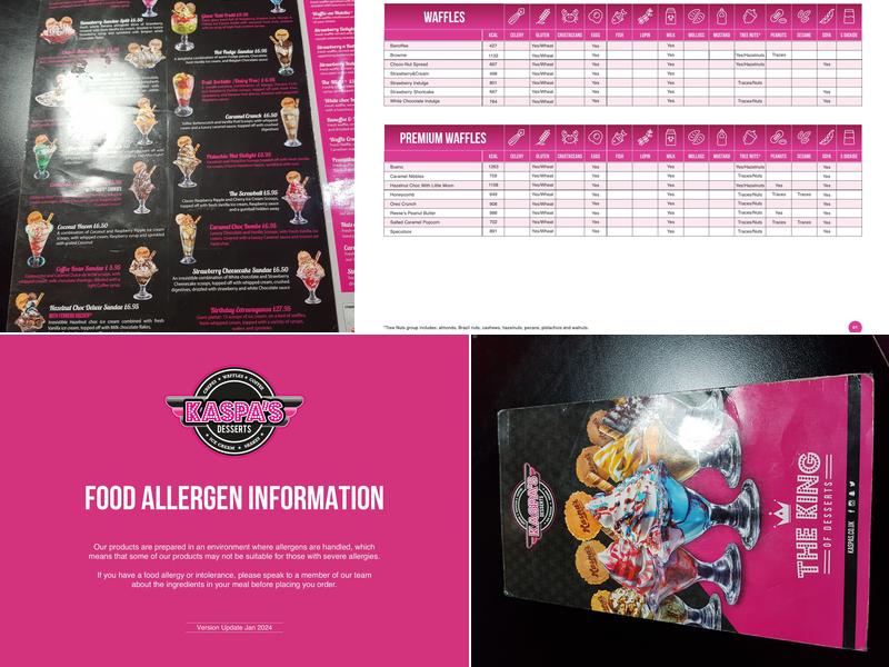 Kaspa's Gloucester Menu