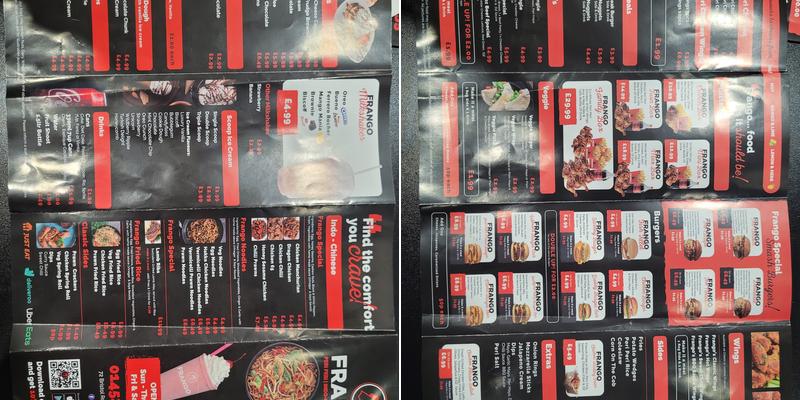 Frango Gloucester Menu