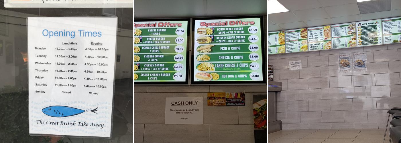 Chequers Chippy Menu