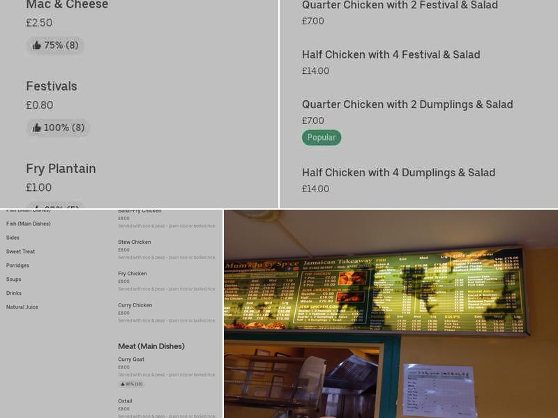 Mum’s Juicy Spice Takeaway Menu