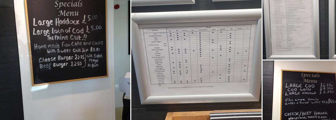 Ruddys Chip Shop..Gloucester Menu