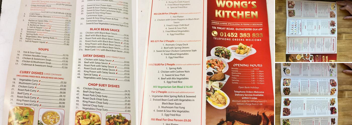 Wong’s Kitchen Menu