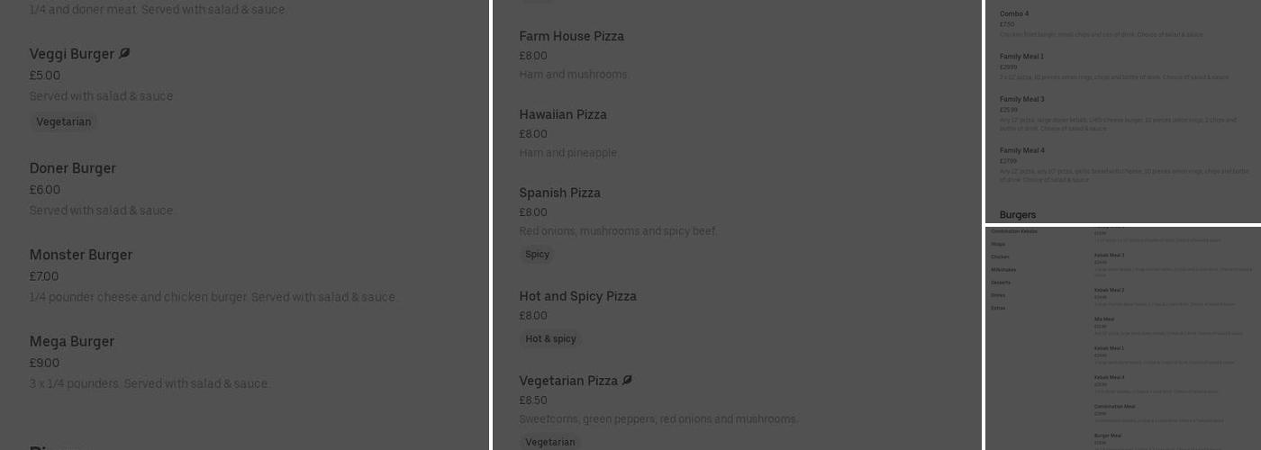 Flames Pizza & Kebab Menu