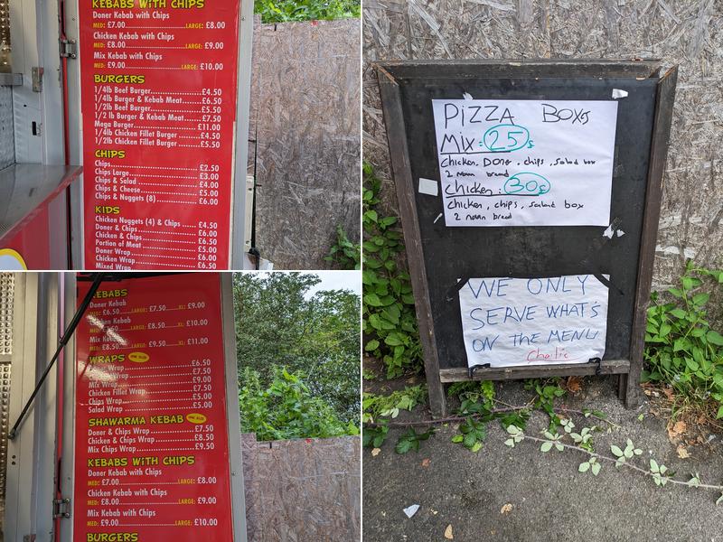 Charlies kebabs Menu