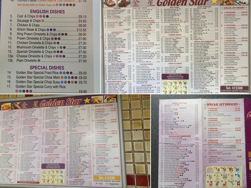 Golden Star Menu
