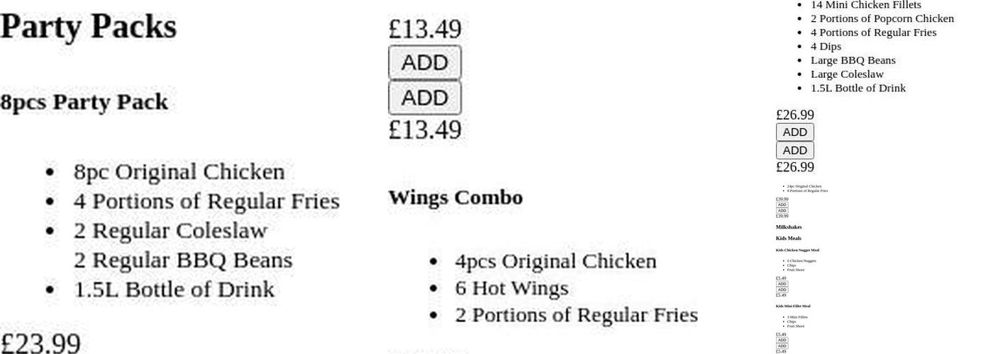 TFC Pizza (Gloucester) Menu