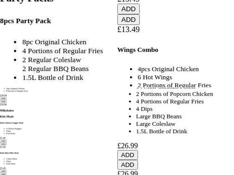 TFC Pizza (Gloucester) Menu