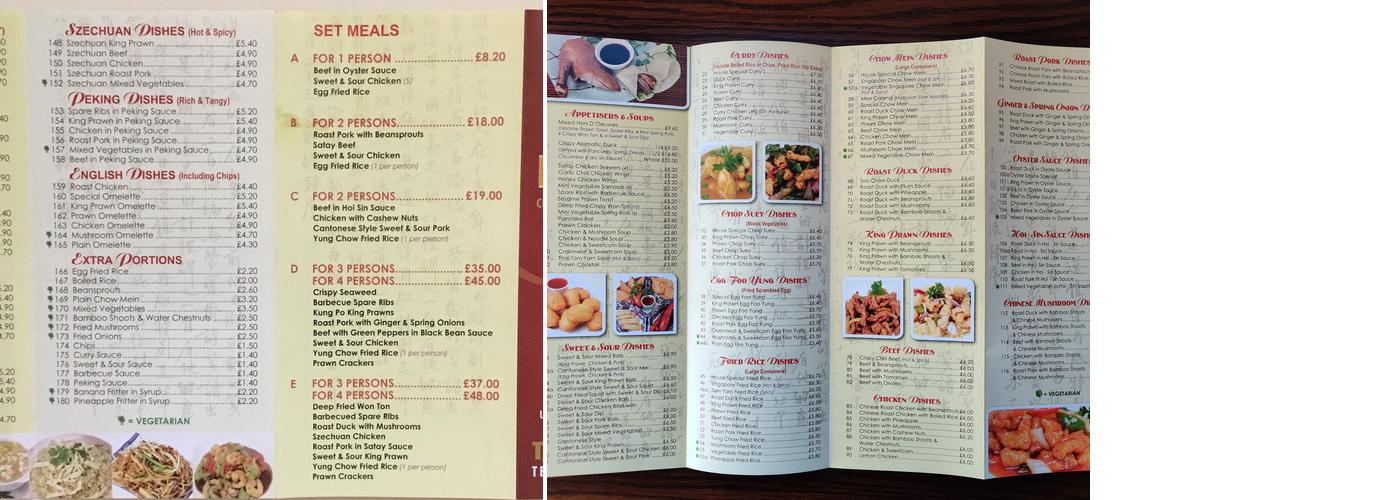 Emperor Chinese Menu