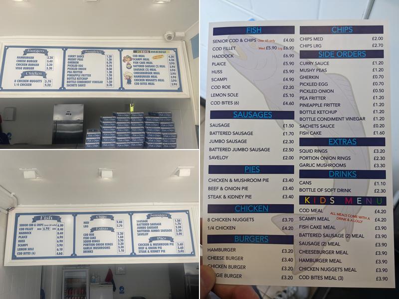 Sinclair's Fish and Chips Menu