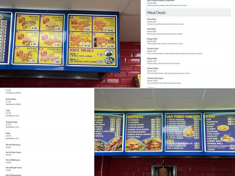 Rumbles Fish Bar | Godmanchester Menu