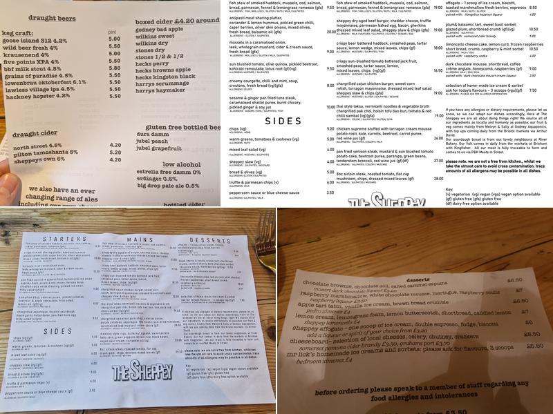 The Sheppey Menu