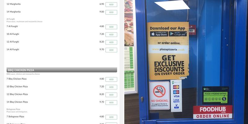 The Plaza Pizzeria Menu