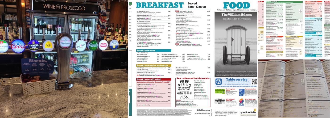 The William Adams Menu