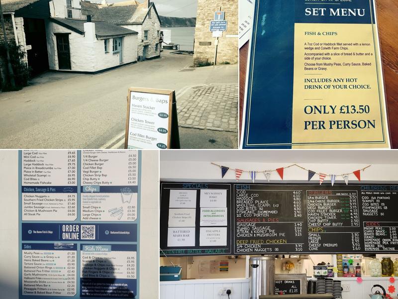 The Haven Fish & Chips in Gorran Haven Menu