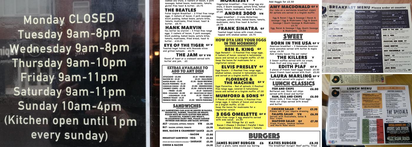 Katies Vinyl Bar & Kitchen Menu