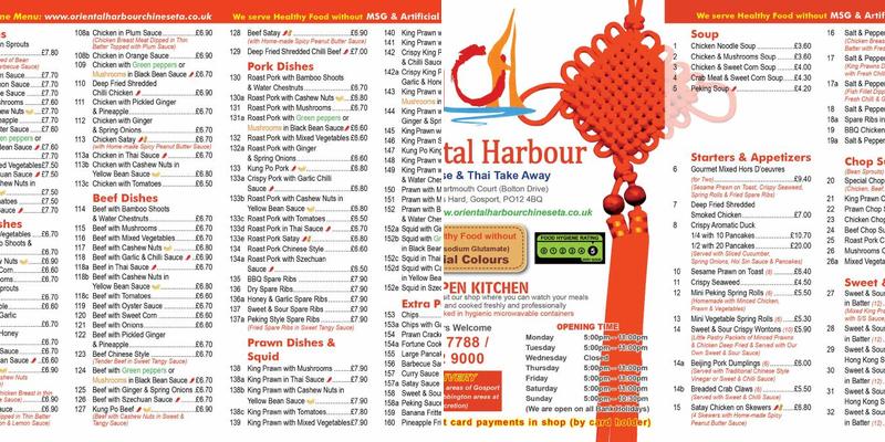 Oriental Harbour Menu