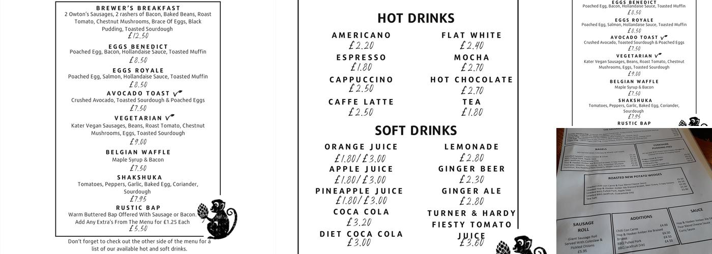 The Powder Monkey Menu