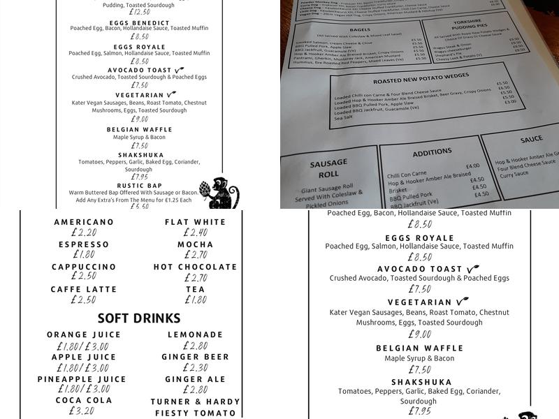 The Powder Monkey Menu