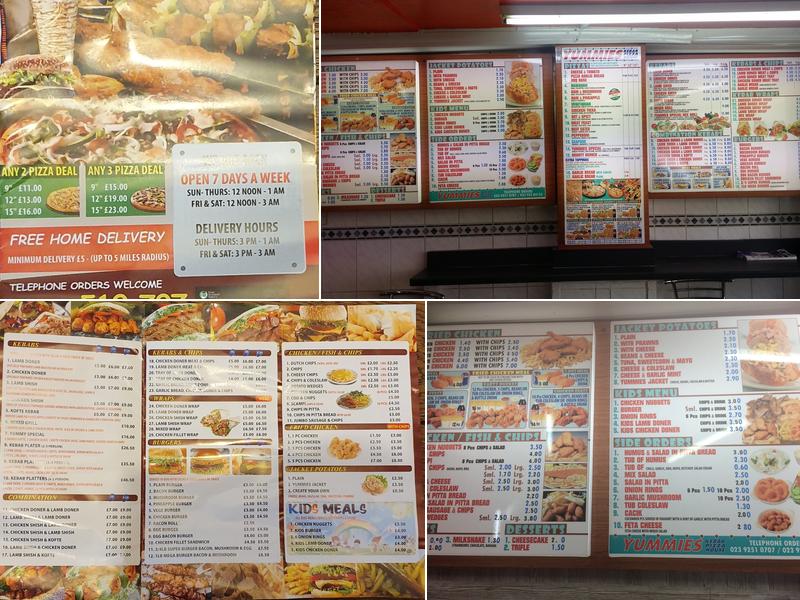 yummy pızza and kebab house Menu