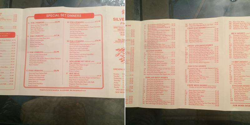 Silver Palace Menu