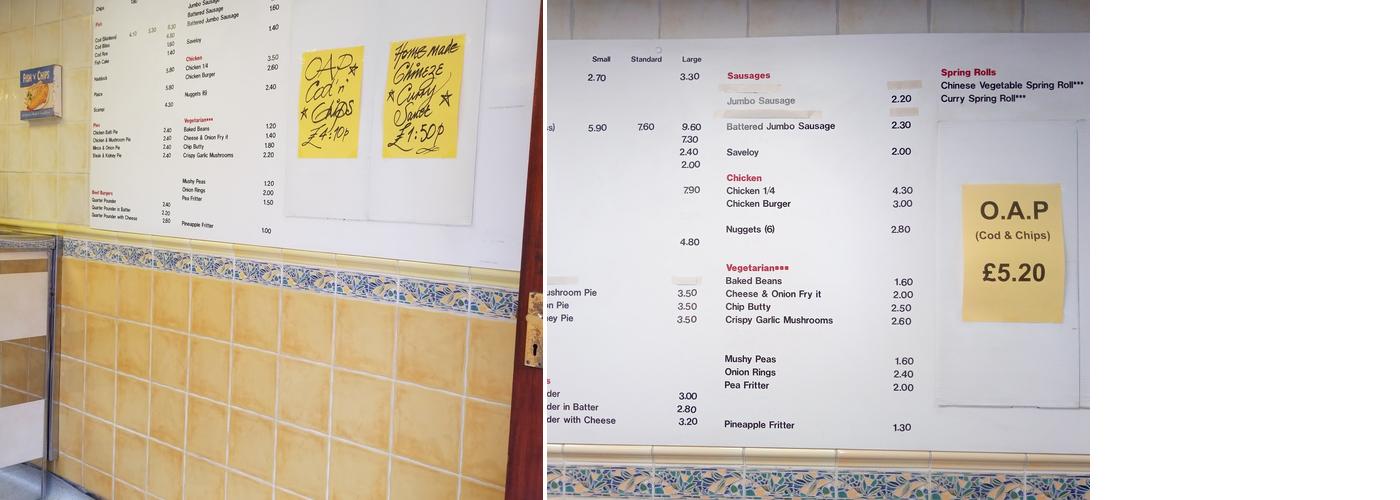 Stoke Chippy Menu