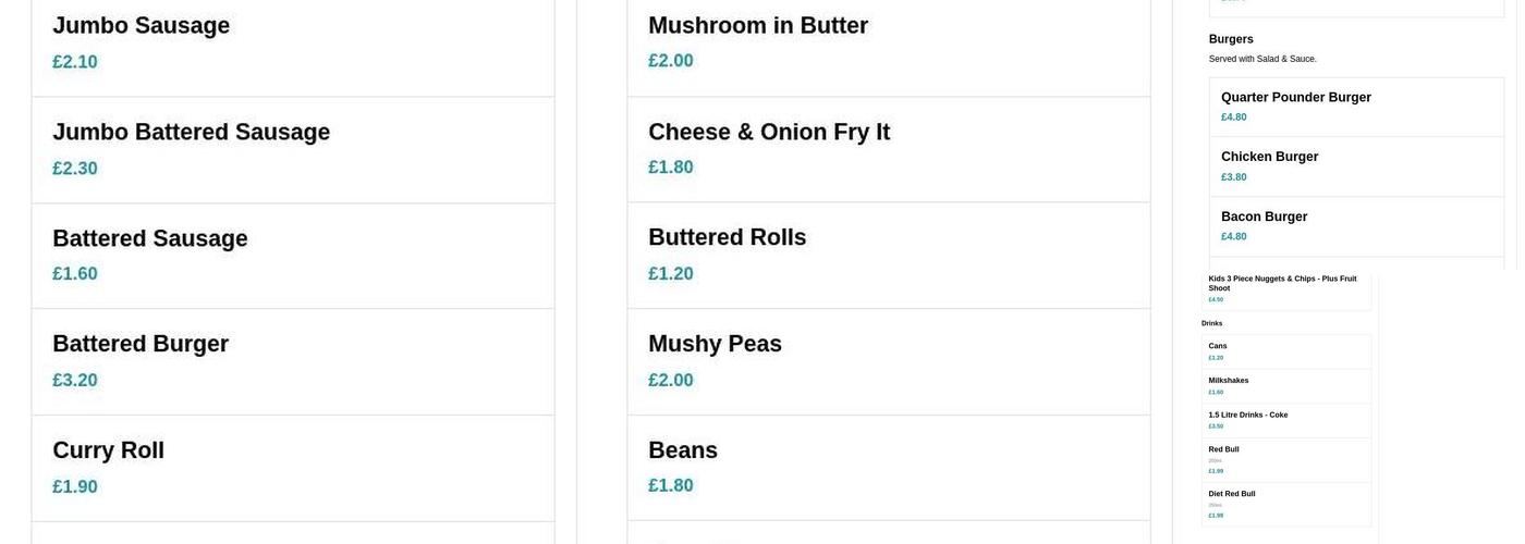 H & D Fish & Chips Menu