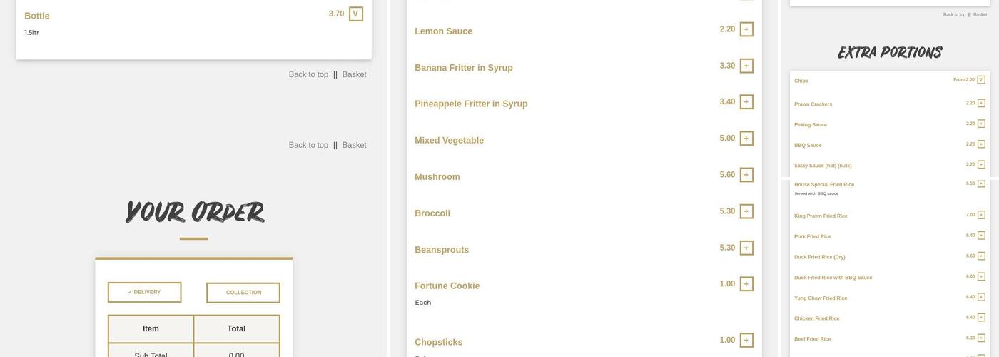 Oriental Kitchen Menu