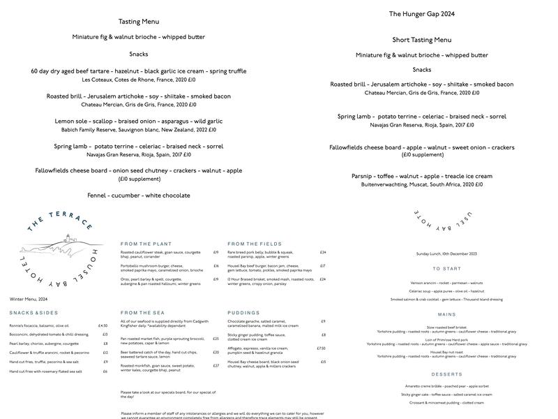 Fallowfields Menu